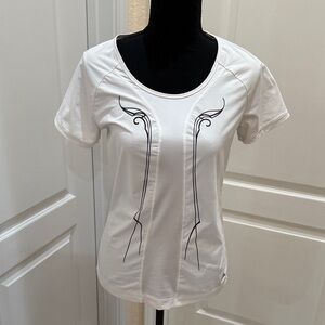 Adidas White Short Sleeve Women's Tee with Black Graphic